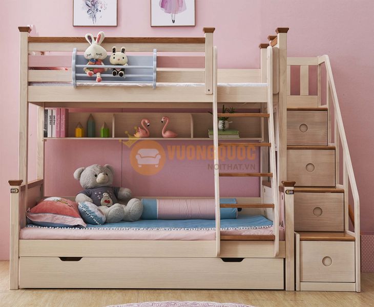 Thiết kế giường tầng hiện đại cho bé gái 