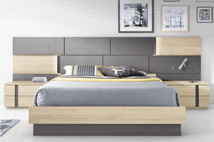 Mẫu giường gỗ Laminate đẹp hiện đại 