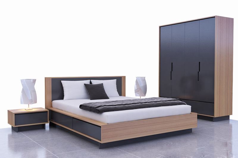 Mẫu giường làm bằng gỗ Melamine 