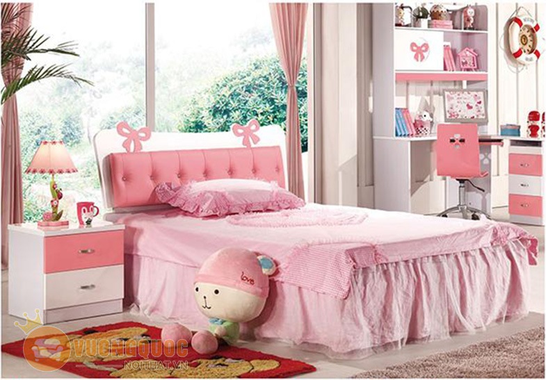 Phòng ngủ màu hồng cute 