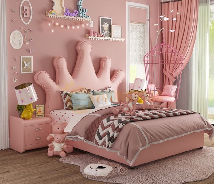 Phòng ngủ màu hồng xinh xỉu cho bé gái