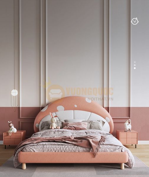 Giường màu hồng cam sang trọng hình nấm 